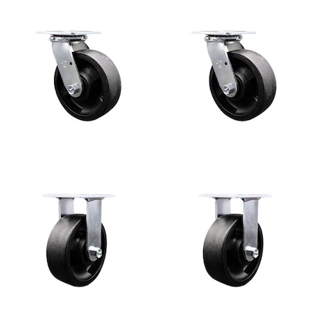 Service Caster 4406L6 FG4406L60000 Rubbermaid Cart Replacement 6'' Caster Kit, 4PK RUB-SCC-30CS620-GFNR-2-R-2